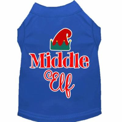 Middle Elf Screen Print Dog Shirt Blue Sm