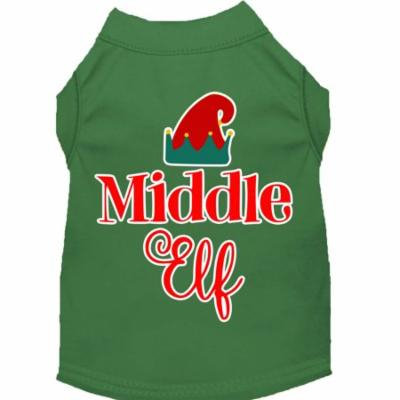 Middle Elf Screen Print Dog Shirt Green Med