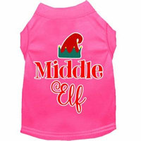 Middle Elf Screen Print Dog Shirt Bright Pink Xs