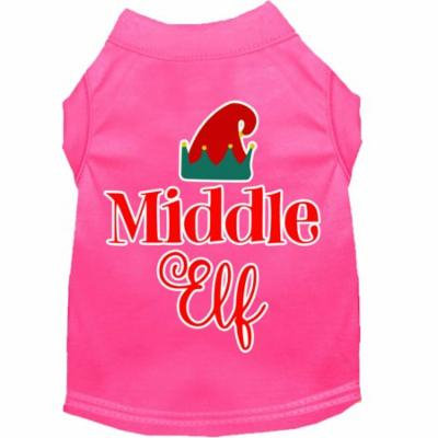 Middle Elf Screen Print Dog Shirt Bright Pink Xs