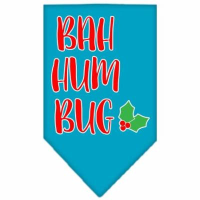 Bah Humbug Screen Print Bandana Turquoise Small