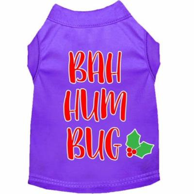 Bah Humbug Screen Print Dog Shirt Purple Xxxl