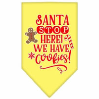 Santa, We Have Cookies Screen Print Bandana Yellow Large