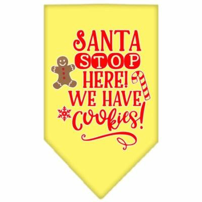 Santa, We Have Cookies Screen Print Bandana Yellow Large