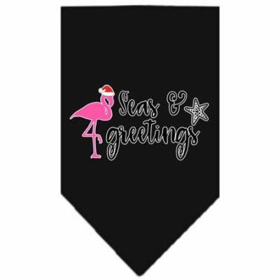 Seas And Greetings Screen Print Bandana Black Small