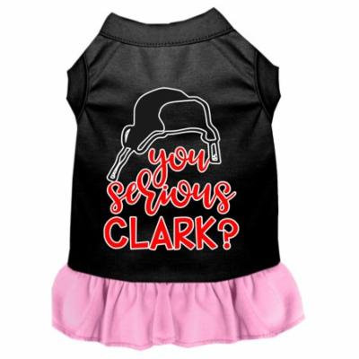 You Serious Clark? Screen Print Dog Dress Black With Light Pink Med