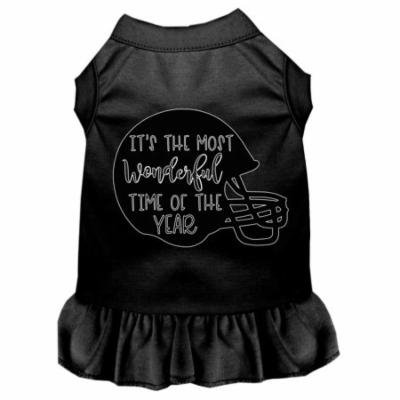 Most Wonderful Time Of The Year (football) Screen Print Dog Dress Black Lg