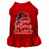 You Serious Clark? Screen Print Dog Dress Red Sm