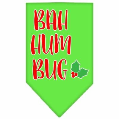 Bah Humbug Screen Print Bandana Lime Green Large