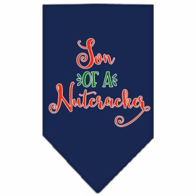 Son Of A Nutcracker Screen Print Bandana Navy Blue Large