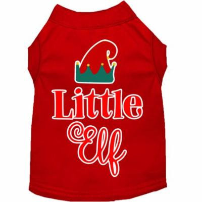 Little Elf Screen Print Dog Shirt Red Sm