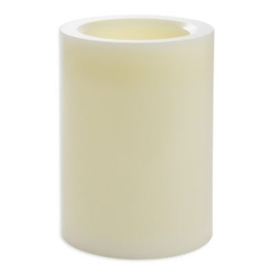 Candle Impressions® 6-Inch x 8-Inch Smooth Flameless Wax Pillar Candles with Vanilla Fragrance