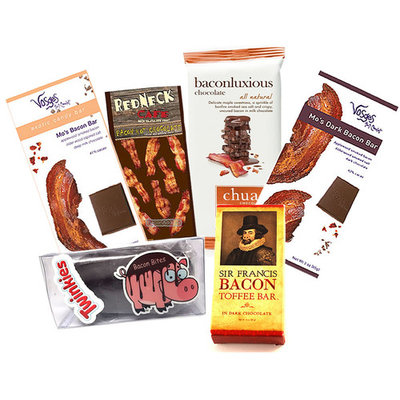 Extreme Bacon Chocolate Sampler Pack (6pc Set) - Vosges Milk & Dark Chocolate Bacon Bars, Chuao Maple Bacon Milk Chocolate Bar, Dark Chocolate Bacon Toffee, Chocolate Covered Bacon & Bacon Hot Cocoa