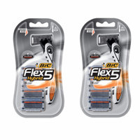 Bic Flex 5 Hybrid 5 Flexible Blade Razor with 4 Refill Blade Cartridges (Pack of 2)