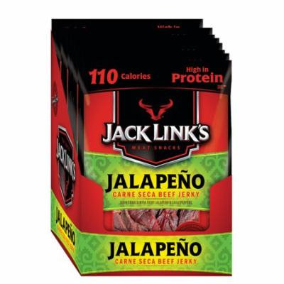 Jack Link's Beef Jerky, Protein Snack, Jalapeno Carne Seca, 1.25 oz (Pack of 10)