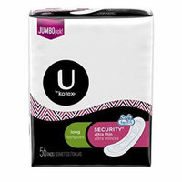 U by Kotex Security Ultra Thin Pads, Long, Fragrance-Free, 56 Count