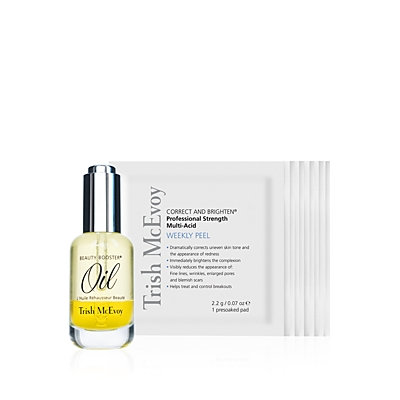 Trish McEvoy Correct and Brighten Weekly Peel & Beauty Booster Oil Duo - 100% Exclusive