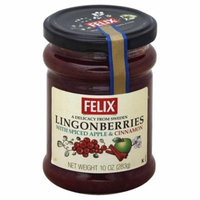 FELIX - Lingonberries with Spiced Apple and Cinnamon - Pack of 8, Size 10 oz