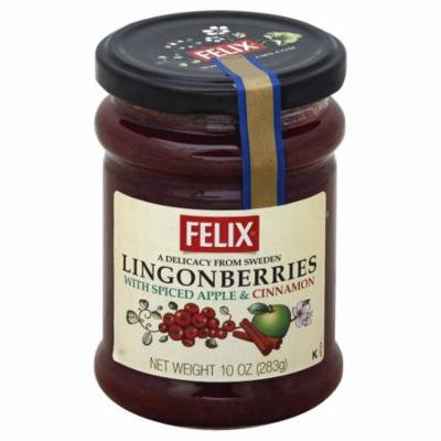 FELIX - Lingonberries with Spiced Apple and Cinnamon - Pack of 8, Size 10 oz