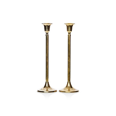 Food52 Vintage-Inspired Brass Candlesticks Tall, Set of 2