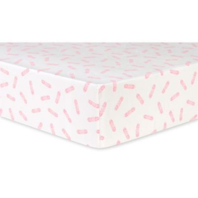 Trend Lab Trend-Lab Nursery Kids Baby Pink Feathers Deluxe Flannel Fitted Crib Sheet