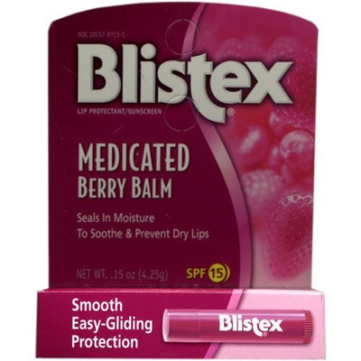 Blistex Medicated Berry Balm Chapstick with SPF 15, .15 Oz Stick(9 Pack)
