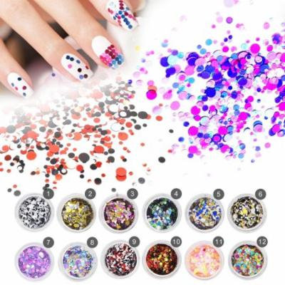 Thin Sequins Nail Art Glitter Round Shape Nail Art Glitter Tips Decorations,9#