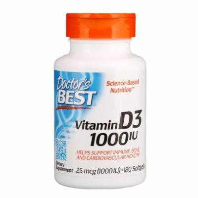 Doctor's Best, Vitamin D3, 25 mcg (1,000 IU), 180 Softgels(Pack of 12)