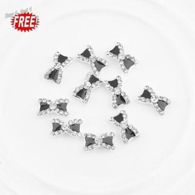 Oie Loves 2PCS 10Pcs 3D Metal Rhinestone Bowknot Women For Nail Art Supplies Gel Nail Charms