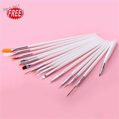 Oie Loves 2PCS 15Pcs Nail Art Gel Drawing Painting Dotting Pen ,Pink&White