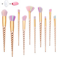 Makeup Brush Set - 10 Glamour Pink Makeup Brushes Great for Powder Foudation Contour Brushes Eyeshadow Eyebrow Brushes (Glamour Pink)