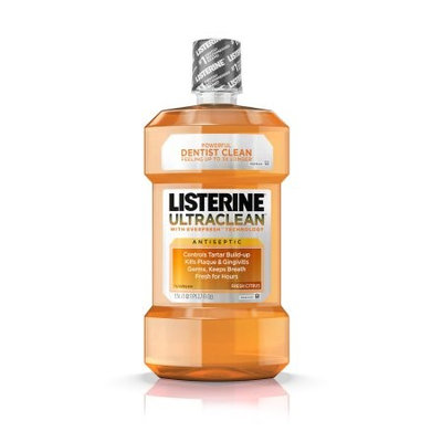 Listerine Ultra Clean Antiseptic Mouthwash Fresh Citrus 1.5 L(pack of 2)