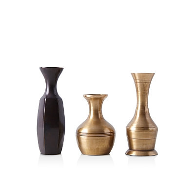 Food52 Vintage-Inspired Brass Bud Vases, Set of3