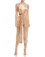 June & Hudson Crushed-Velvet Jumpsuit - 100% Exclusive