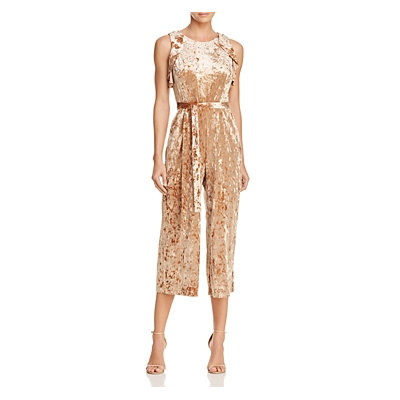 June & Hudson Crushed-Velvet Jumpsuit - 100% Exclusive