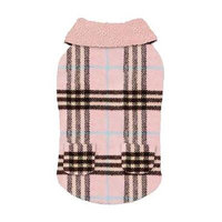Zack and Zoey Elements Cuddle Plaid Dog Coat - Pink Medium