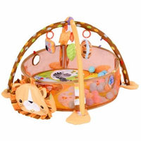 GHP Mesh & Polyester Fabric Cartoon Infant Activity Play Mat w Hanging Toys & Balls