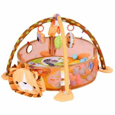 GHP Mesh & Polyester Fabric Cartoon Infant Activity Play Mat w Hanging Toys & Balls