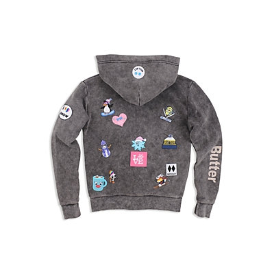 Butter Girls' Mineral-Washed I Love Snow Hoodie - Big Kid