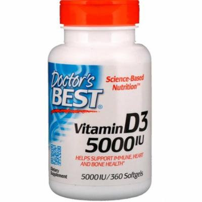Doctor's Best, Vitamin D3, 5,000 IU, 360 Softgels(Pack of 12)