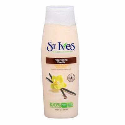 St Ives Body Wash 13.5 oz - Nourishing Vanilla + Makeup Blender Stick, 12 Pcs