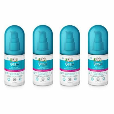 Yes To Cotton Protects and Minimizes Irriation for Ultra Sensitive and Allergy Prone Skin Comforting Facial Moisturizer, 1.7 Oz (Pack of 4) + Makeup Blender Stick, 12 Pcs