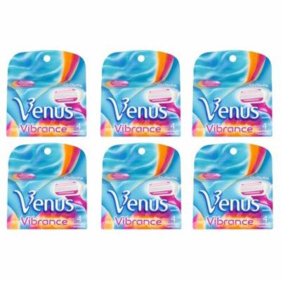 Gillette Venus Vibrance Refill Blade Cartridges, 4 Count (Pack of 6) + Makeup Blender Stick, 12 Pcs