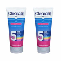 Clearasil Ultra 5 in 1 Exfoliating Wash, Fights 5 Acne Problems: Blocked Pores, Pimple Size, Excess Oil, Acne Marks, Blackheads, 6.78 Oz (Pack of 2)