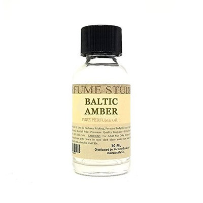 Baltic Amber Perfume Oil - An Oriental Scent with Majestic Accords White Sandalwood and Pure Amber Resins (30ML CLEAR BOTTLE)