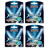 Wilkinson Sword Xtreme3, 4 Count Refill Razor Blades (Pack of 4) + Makeup Blender Stick, 12 Pcs