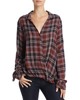 Bella Dahl Draped Crossover Plaid Shirt