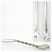 Mategreen Metal Silver Yerba Mate Tea Bombilla Gourd Drinking Straw Filtered Argentina M32