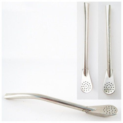 Mategreen Metal Silver Yerba Mate Tea Bombilla Gourd Drinking Straw Filtered Argentina M32