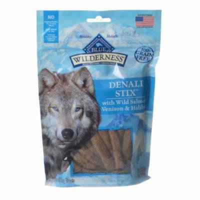 Blue Buffalo Wilderness Denali Stix Dog Treats - Wild Salmon, Venison & Halibut 6 oz - Pack of 2
